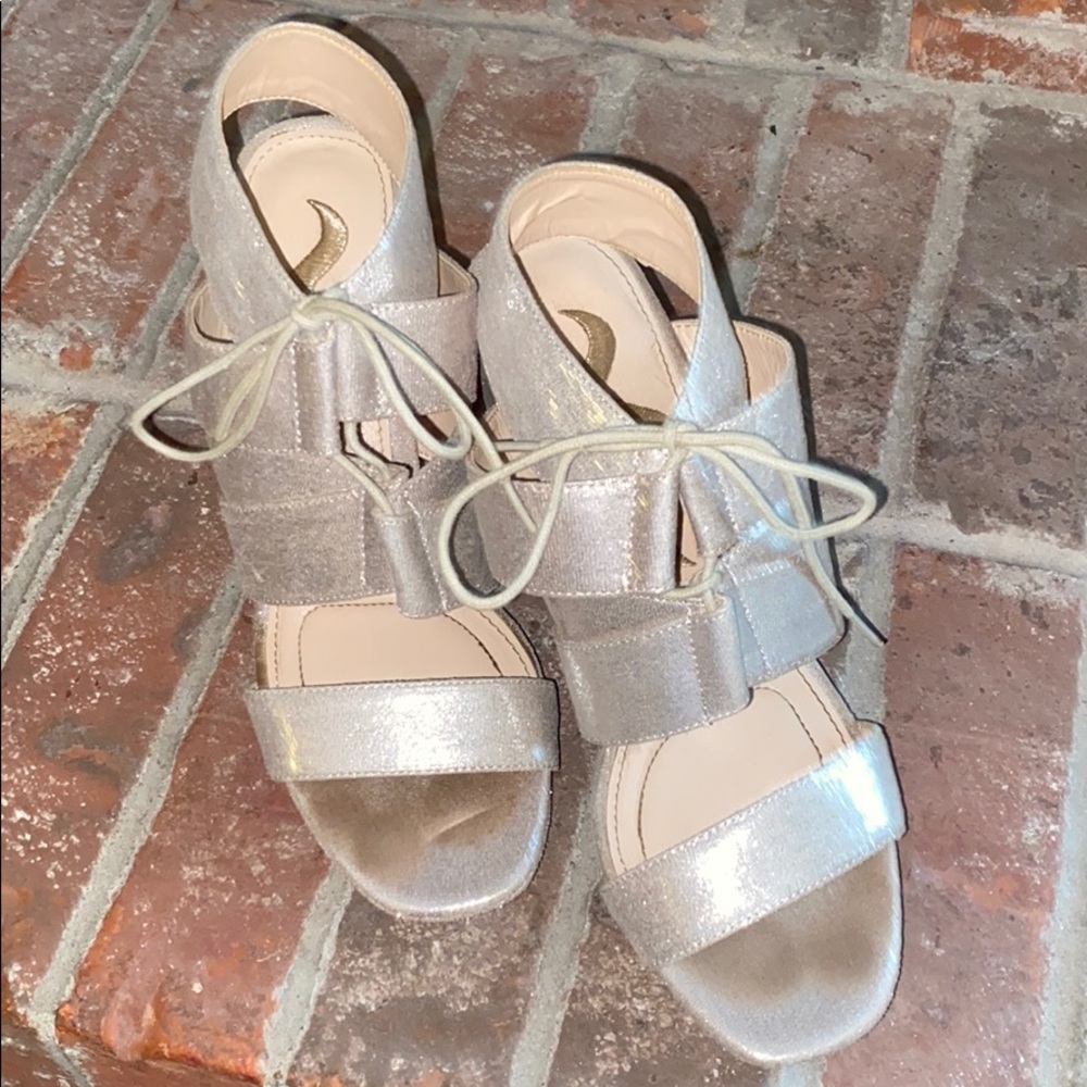 silver/rose gold block heels - Picture 2 of 4